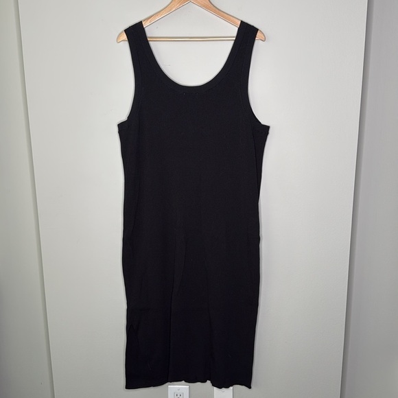 The Drop Women's Ribbed Midi Side Slit Sweater Dress in Black Size 2X - Picture 4 of 7